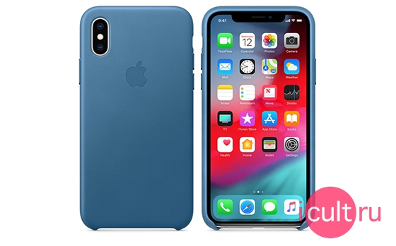 Apple Leather Case Cape Cod Blue iPhone XS