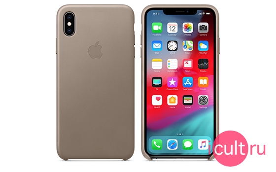 Apple Leather Case Taupe iPhone XS Max