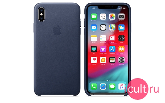 Apple Leather Case Midnight Blue iPhone XS Max
