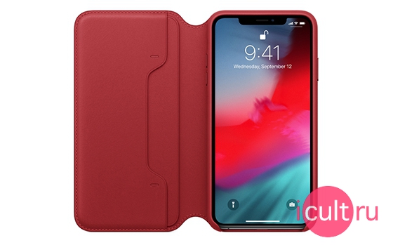 Apple Leather Folio Case (PRODUCT) Red iPhone XS Max