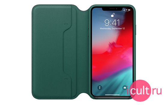 Apple Leather Folio Case Forest Green iPhone XS Max
