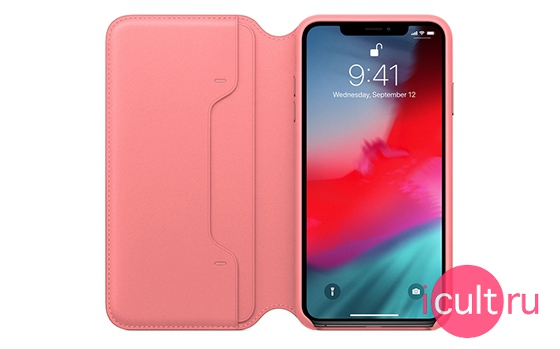 Apple Leather Folio Case Peony Pink iPhone XS Max