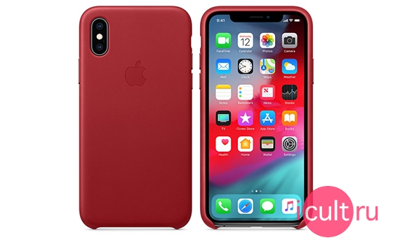 Apple Leather Case (PRODUCT) Red iPhone XS