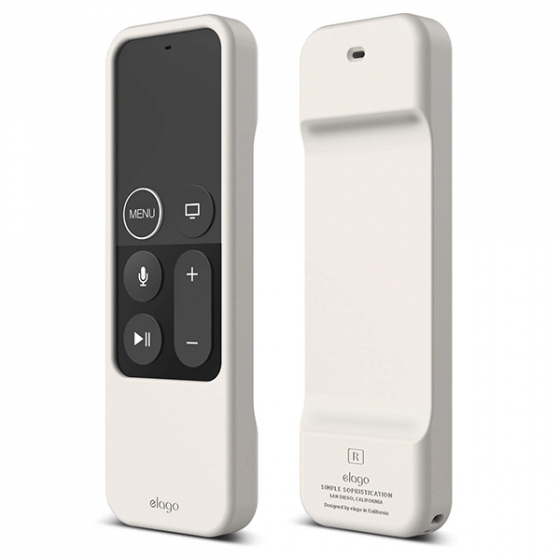 Силиконовый чехол с ремешком Elago R1 Intelli Case Solid White для пульта Apple Siri Remote белый ER1-MWH