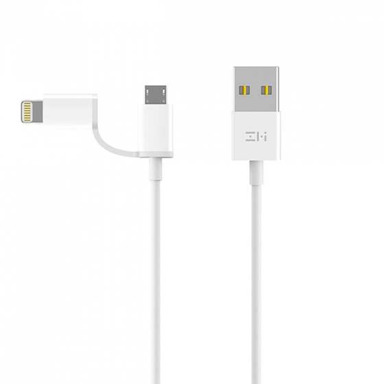 Кабель Xiaomi ZMI MFi Lightning/Micro USB to USB 1 метр White белый AL801