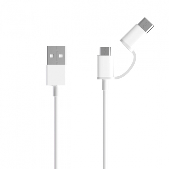 Кабель Xiaomi ZMI USB-C/Micro USB to USB 30 см. White белый AL511 / SJX01ZM