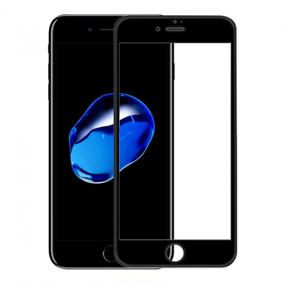 Защитное стекло iCult 2.5D Nano Glass для iPhone 7/8/SE 2020 черное/прозрачное
