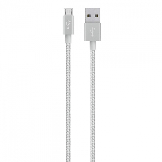 Кабель Belkin MIXIT Metallic Micro USB to USB Cable 1,2 метра Silver серебристый F2CU021bt04-SLV