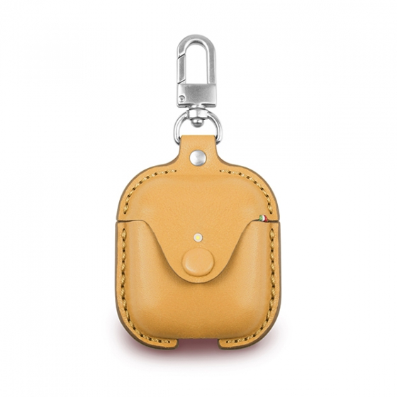 Кожаный чехол + карабин Cozistyle Leather Case Gold для Apple AirdPods Case золотой CLCPO003