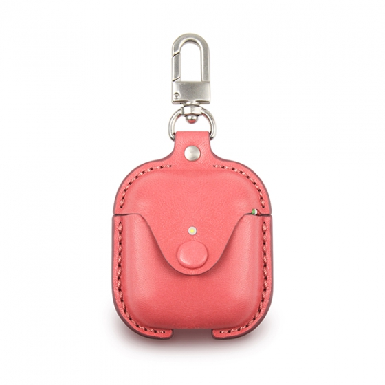 Кожаный чехол + карабин Cozistyle Leather Case Hot Pink для Apple AirdPods Case розовый CLCPO009
