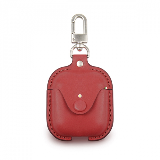 Кожаный чехол + карабин Cozistyle Leather Case Red для Apple AirdPods Case красный CLCPO011