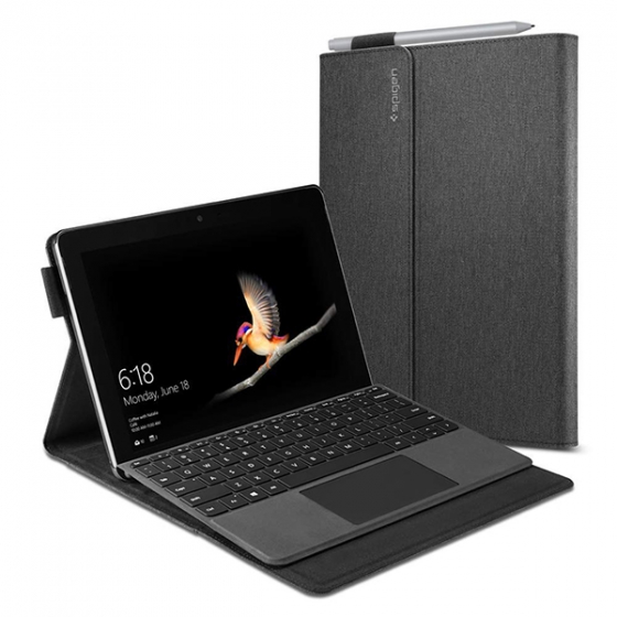 Чехол-книжка Spigen Stand Folio Charcoal Gray для Microsoft Surface Go темно-серый J06CS25185