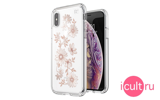 Speck Presidio Clear + Print Fairytale Floral Peach Gold/Clear  iPhone X/XS