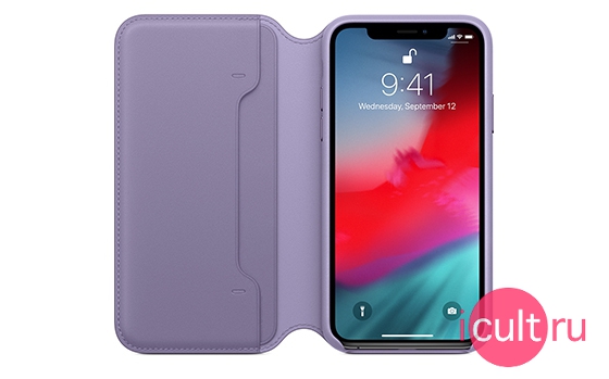 Apple Leather Lilac Case Black iPhone XS
