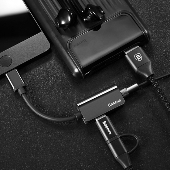 Переходник Baseus L40 Audio Converter USB-C/3.5mm Black черный CATL40-01