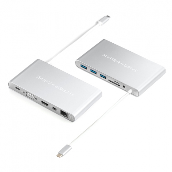 USB-C  HyperDrive Ultimate Hub 3USB/1USB-C/1HDMI 4K 30Hz/1Mini DisplayPort 4K 30Hz/1VGA/1Ethernet  GN30B-Silver