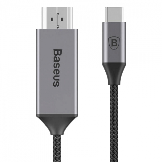 Кабель Baseus Video Type-C to HDMI Adapter Cable 4K 60Hz 1,8 метра Space Gray темно-серый CATSY-0G