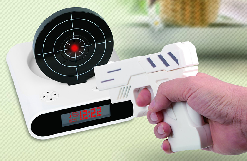 Gun Alarm Clock White