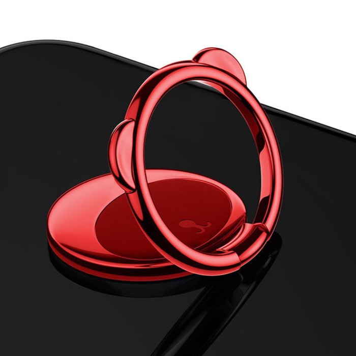 Кольцо-держатель Baseus Bear Finger Ring Holder Red для смартфонов красный SUBR-09