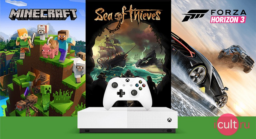 Microsoft Xbox One S + Minecraft + Sea of Thieves + Forza Horizon 3 + Xbox Live Gold