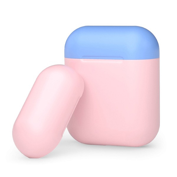 Силиконовый чехол со сменными крышками Deppa Multicolor Case для AirPods розовый/голубой 47023
