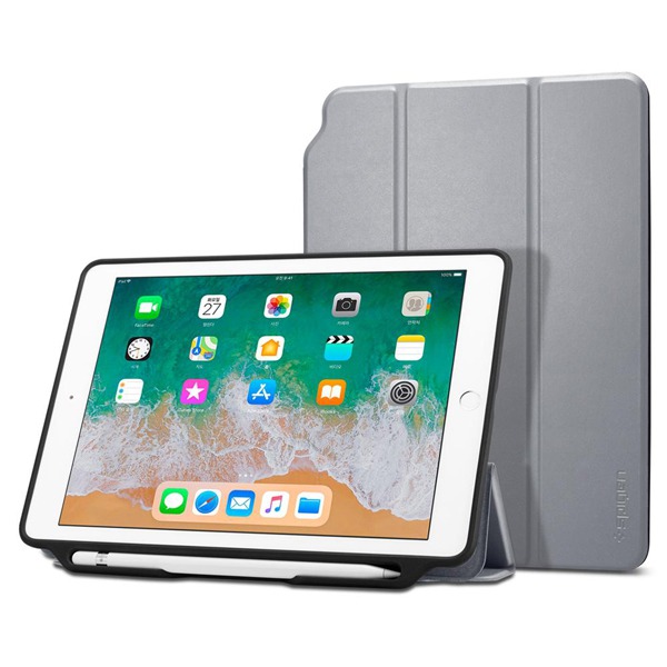Чехол-книжка Spigen Smart Fold 2 Space Gray для iPad 9.7 серый космос 053CS23995