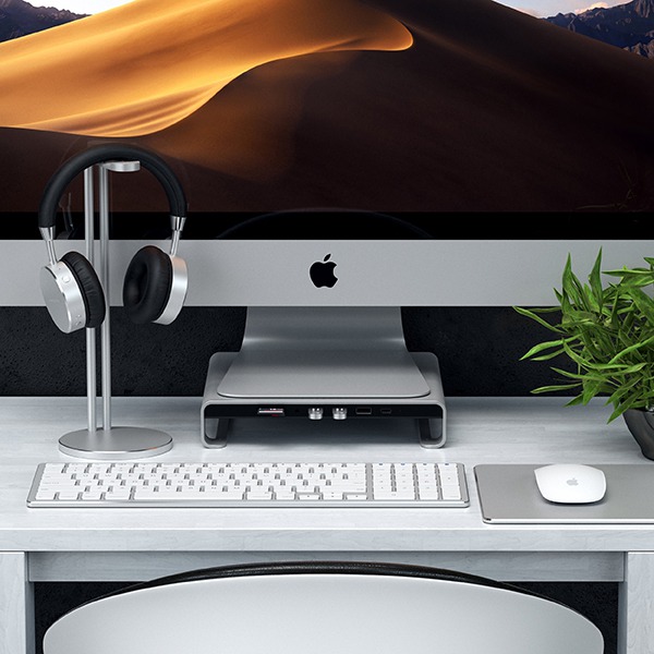 Подставка док-станция Satechi Aluminum Monitor Stand Hub 3USB/1USB-C Silver для iMac серебристая ST-AMSHS