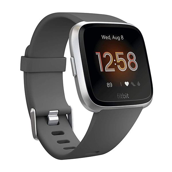 Смарт-часы с пульсометром Fitbit Versa Lite Edition Charcoal/Silver тёмно-серые/серебристые FB415SRGY
