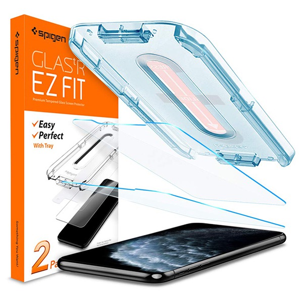 Комплект защитных стекол Spigen Screen Protector EZ FIT GLAS.tR SLIM 2 шт. для iPhone X/XS/11 Pro прозрачные 063GL25358