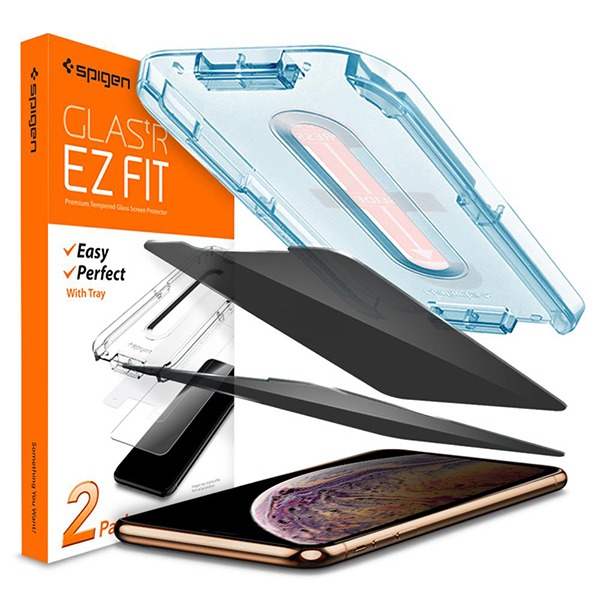 Комплект антишпионских стекол Spigen Screen Protector EZ FIT GLAS.tR Privacy 2 шт. для iPhone XS Max/11 Pro Max прозрачные 065GL25688