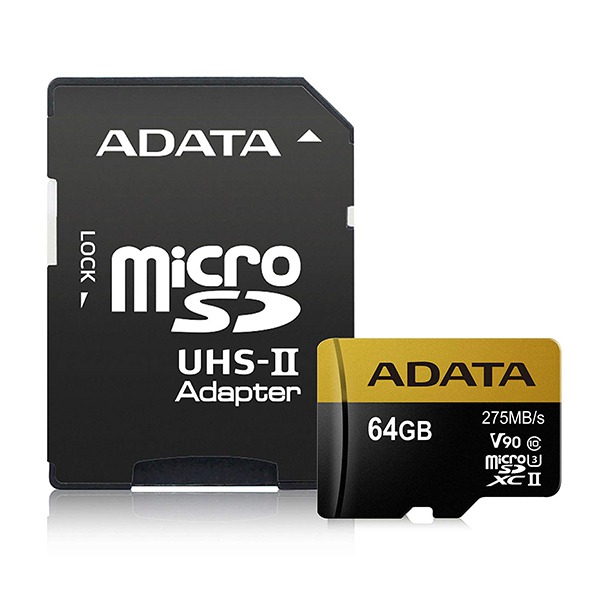 Карта памяти ADATA Premier ONE MicroSDXC 64GB Class 10/UHS-II/U3/V90/275Мб/c AUSDX64GUII3CL10-CA1