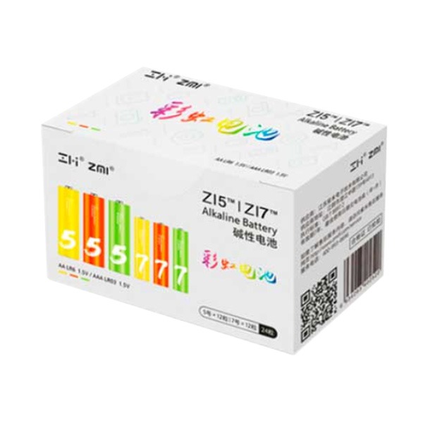 Батарейки Xiaomi ZMI Rainbow ZI5/ZI7 AA 12 шт. + ААА 12 шт.