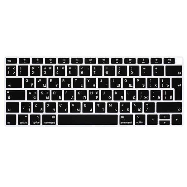 Защитная накладка на клавиатуру Vipe Cover US для MacBook Pro 13/15&quot; 2016-20 черная/прозрачная VPKCMBPRO1315BLK