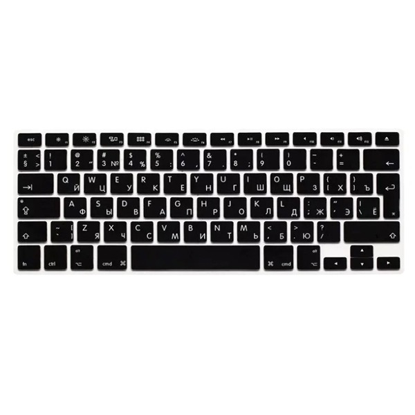 Защитная накладка на клавиатуру Vipe Cover EU для MacBook Air 13&quot; 2018/20 черная/прозрачная VPKCMBAIR18BLK