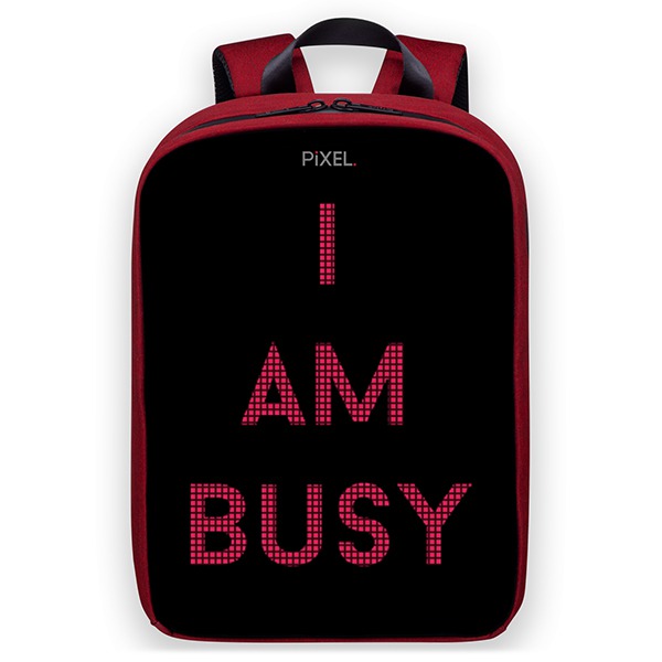Интерактивный рюкзак с дисплеем Pixel Plus для ноутбуков до 15&quot; бордовый