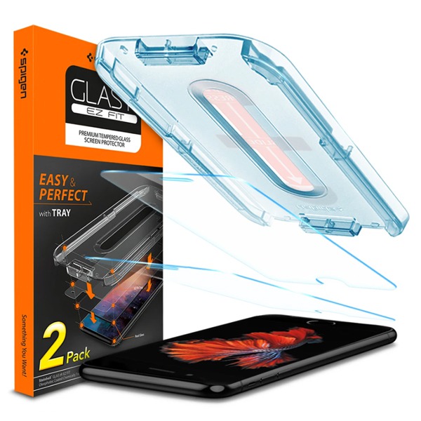 Комплект защитных стекол Spigen Screen Protector EZ Fit GLAS.tR SLIM 2 шт. для iPhone 7/8/SE 2020 прозрачные 054GL22382