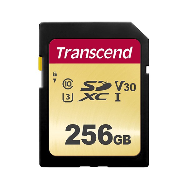 Карта памяти Transcend SecureDigital SDXC 256GB Class 10/UHS-I/U3/V30/95Мб/c TS256GSDC500S