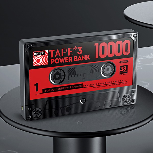   Remax RPP 138 Tape 3 2.1A/2USB/10000mAh Black/Red /