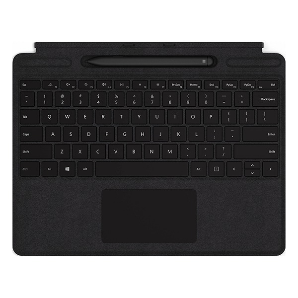 Обложка с клавиатурой Microsoft Surface Pro Signature Keyboard with Surface Slim Pen Black для Microsoft Surface Pro X/Pro 8 черная ENG/RUS QSW-00001