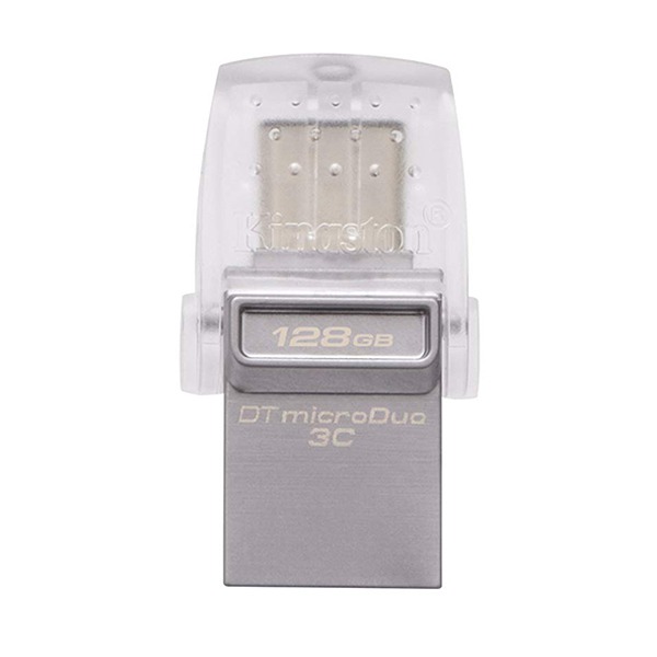 USB-С флеш-накопитель Kingston DT MicroDuo 3C 128GB USB 3.1/USB-C серебристый DTDUO3C/128GB