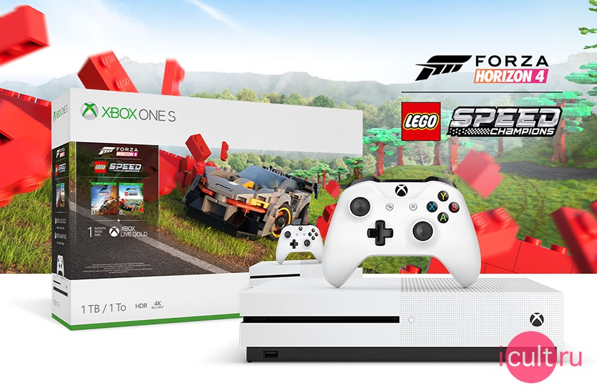 Microsoft Xbox One S + Forza Horizon 4 + LEGO Speed Champions