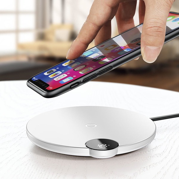   Baseus Digtal LED Display Wireless Charger 10W 2A White  WXSX-02