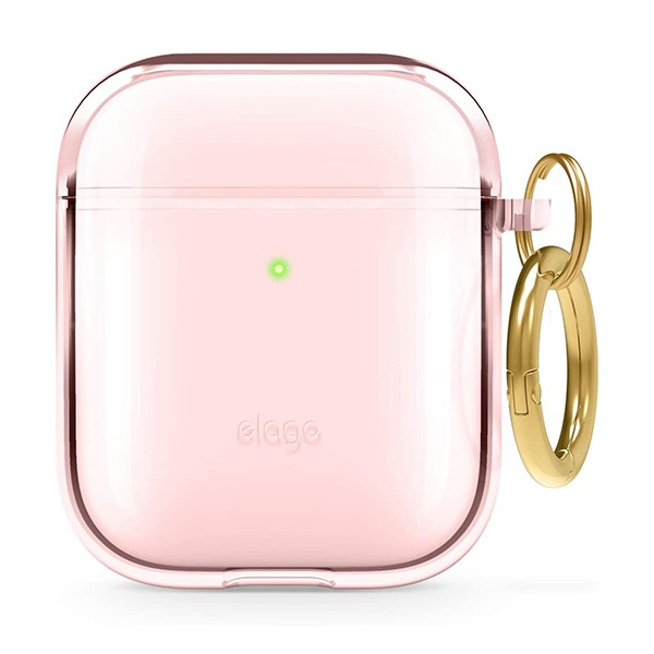 Чехол + карабин Elago Protective Clear Case Lovely Pink для Apple AirPods Case розовый EAPCL-HANG-LPK