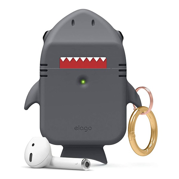   +  Elago Shark Case Dark Grey  Apple AirPods 2 Wireless Charging Case - EAP-SHARK-DGY