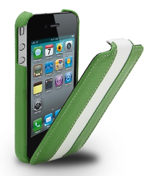 Melkco Leather Case for Apple iPhone 4 - Jacka Type (Green/White LC) �������/����� APIP04LCJM1GNWELC