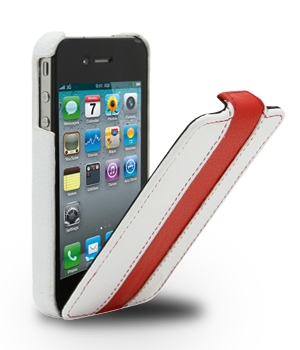 Melkco Leather Case for Apple iPhone 4 - Jacka Type (White/Red LC) �����/������� APIPO4LCJM1WERDLC