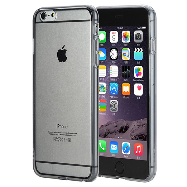 Силиконовый чехол Rock Ultrathin для iPhone 6/6S Plus тёмно-прозрачный