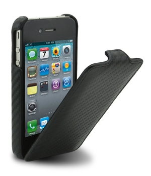 ����� Melkco Leather Case for Apple iPhone 4 - Jacka Type (Carbon Fiber Pattern - Black) APIPO4LCJT1BKCF 