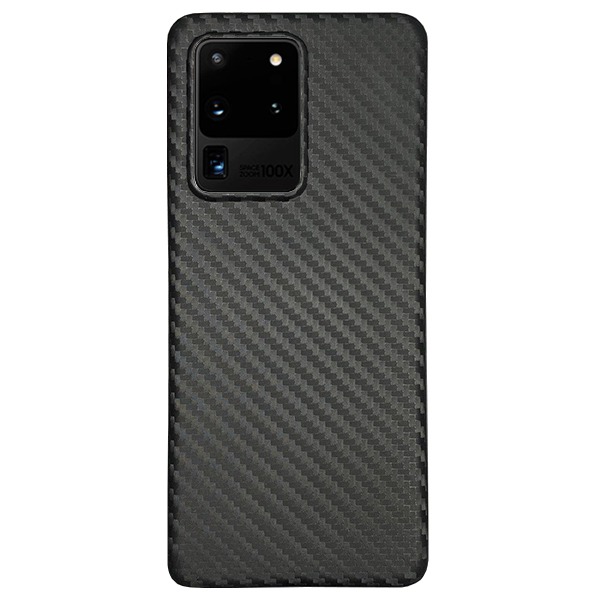 Ультратонкий чехол Adamant Carbon Case для Samsung Galaxy S20 Ultra черный карбон