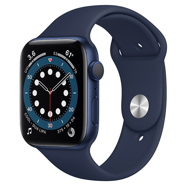 Смарт-часы Apple Watch Series 6 GPS 44mm Aluminum Case with Sport Band Blue/Deep Navy синие/тёмный ультрамарин M00J3